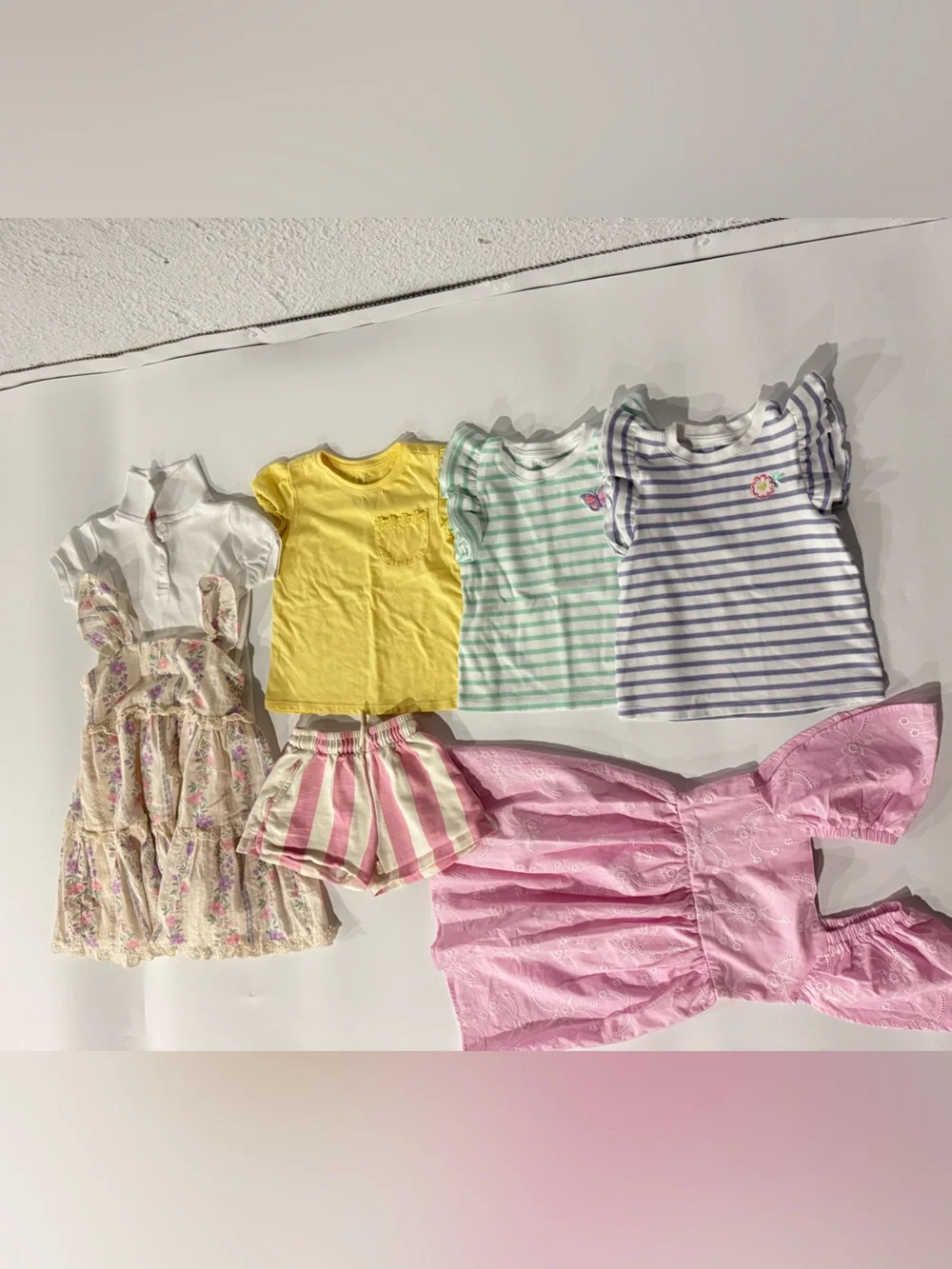 Bundle Girls Summer Dress & Tops, Shorts Size 5T